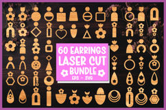 60 SUPER Summer Style Laser Cut Earrings SVG File Product Image 1