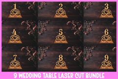 9 Wedding Tables Number SVG Laser Cut Stand Design Product Image 1