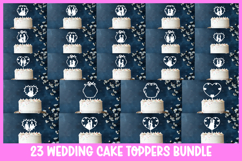 23 Wedding cake topper, Paper Cut, Wedding SVG Product Image 1