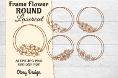 Frame Flower Round Lasercut BUNDLES Product Image 1