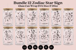 bundle 12 zodiac libbey beer can glass full wrap svg presized template for 16oz and 20oz glass for Cricut Silhouette and sublimation