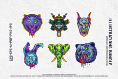 Undead Wildlife And Scary Samurai Skull Cartoon Product Image 4