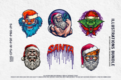 Creepy Santa Claus Gothic Holiday Mascot Illustration Product Image 5