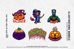 Halloween Horror Cartoon Pack With Pumpkin Witch And Zombie Product Image 4