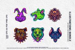 Grotesque Zombie Creatures Scary Cartoon Beast Heads Bundle Product Image 4
