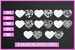 8 Valentine Cards SVGs, Happy Valentine's greeting card SVG Product Image 1