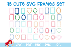 45 Crayon style SVG frames, Frames SVG Product Image 1