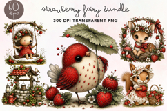Strawberry Fairy Clipart PNG Product Image 1