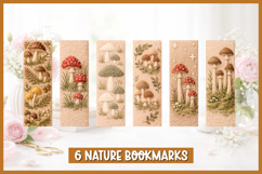 6 Punch needle bookmark with embroidered mushrooms Product Image 1