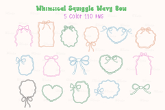 Retro Wavy Bows Outline Frame Whimsical Squiggle Bundles Product Image 2