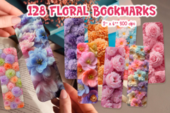 Faux Fur Bookmark Printable Bundle Spring Floral Sublimation Product Image 1