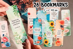 Bible Verse Bookmark Bundle | Printable Christian Floral PNG Product Image 1