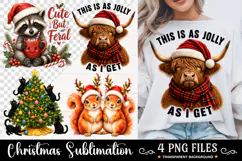 Christmas Animal PNG, Funny Christmas Sublimation, Xmas PNG Product Image 2