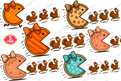 Funny Pumpkin Pie Thanksgiving Fall PNG, Pumpkin Pie Chasing Product Image 1