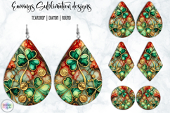 St. Patrick’s Day Earrings Sublimation Bundle, Lucky Clover Product Image 3