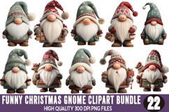 Christmas Gnome Funny Clipart Bundle png Product Image 1