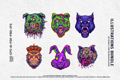 Mutant Animal Monsters Creepy Zombie Vector Illustration Product Image 4