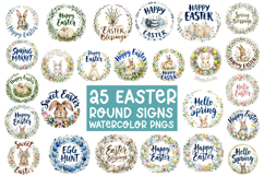 25 Easter Round Signs I Easter Door hanger decor Product Image 1