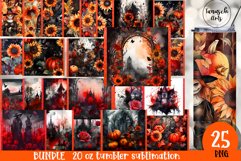 BUNDLE 20 oz tumbler gothic watercolor halloween sublimation Product Image 1