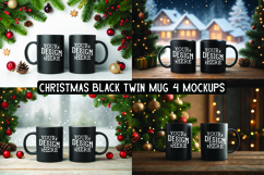Christmas Black Twin Mug Mockups Product Image 1