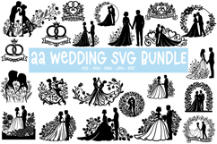 22 Bride and groom silhouette, cut file, wedding SVG Product Image 1