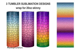 Ombre Tumbler Wrap | Stained Glass Gradient Tumbler Designs Product Image 1