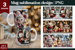 Cute Christmas 15oz Mug Crochet Christmas Mice &amp; Friends Mug Product Image 1