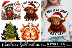 Christmas Animal PNG, Funny Christmas Sublimation, Xmas PNG Product Image 1