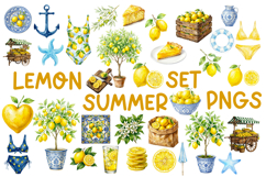 33 Mediterranean Coastal and Lemon collection bundle Product Image 1