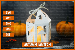 Autumn lantern SVG I Fall candle Paper cut SVG Product Image 3