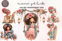 Summer Girl Clipart PNG Product Image 1