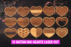 Boho Rattan Hearts Laser Cut SVG, Home Decor Laser cut Product Image 1