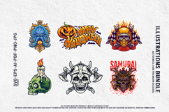 Spooky Samurai Skull Halloween Mask Pumpkin Horror Set Product Image 4