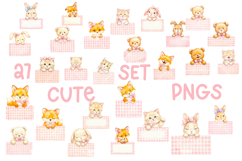 27 Cute Baby Animals Labels PNG for Nursery, Cards and Design Product Image 1