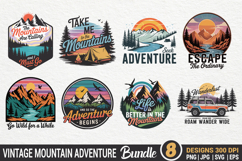 Vintage Mountain Adventure SVG PNG Sublimation Bundle Product Image 1