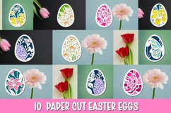 10 3D Easter Egg SVG I Paper cut SVG Design I Easter SVG Product Image 1