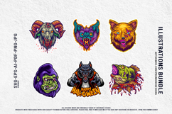 Dark Halloween Cartoon Nightmare Set With Zombie Beasts Product Image 4