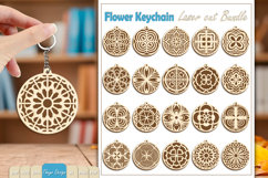 20 Design Flower Keychain Laser Cut | Wooden Keychain Product Image 1