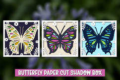 3 Butterfly shadow box, SVG, 3d papercut SVG, layered paper Product Image 1