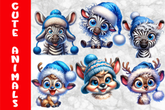 Cute Winter Animals Clipart Bundle, Funny Animals Prints Product Image 6