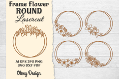 Frame Flower Round Lasercut BUNDLES Product Image 1