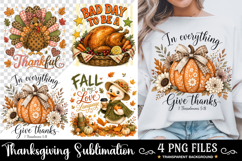 Thanksgiving Sublimation, Fall Pumpkin PNG, Autumn PNG Product Image 1