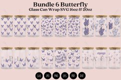 bundle 6 butterfly libbey beer can glass full wrap svg presized template for 16oz and 20oz glass for Cricut Silhouette and sublimation