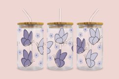 bundle 6 butterfly libbey beer can glass full wrap svg presized template for 16oz and 20oz glass for Cricut Silhouette and sublimation