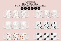 bundle 6 celestial coffee mug sublimation wrap glass mug wrap svg presized for 11oz and 15oz glass ready to cut and sublimation files