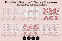 Bundle 6 Sakura 40oz Tumbler Sublimation Wrap SVG Product Image 1