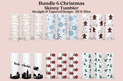 Bundle 6 Christmas Skinny Tumbler Sublimation Wrap SVG Product Image 1