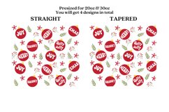 bundle 6 christmas skinny tumbler sublimation wrap with high resolution 300 DPI and transparant background perfect for 20oz and 30oz skinny tumbler