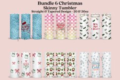 bundle 6 christmas winter skinny tumbler sublimation wrap with high resolution 300 DPI and transparant background perfect for 20oz 30oz skinny tumbler