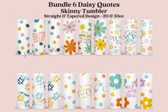 bundle 6 daisy positive quotes skinny tumbler sublimation design for 20oz and 30oz skinny tumbler sublimation wrap